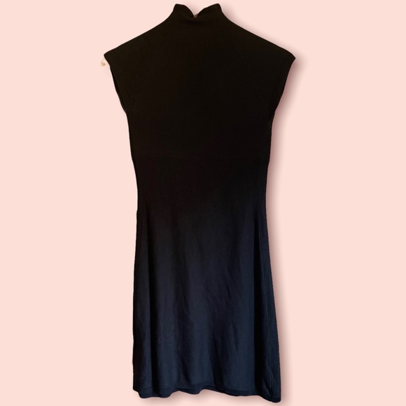 ARMANI EXCHANGE| 70% Silk/30% Cotton Y2K High neck cap sleeve sweater dress EUC - Picture 4 of 8